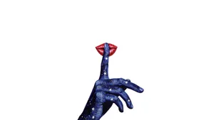 Shhh Gesture With Cosmic Hand Wallpaper