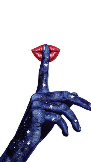 Shhh Gesture With Starry Hand Wallpaper
