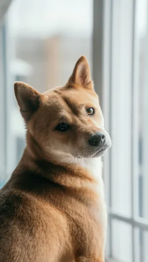 Shiba Inu Looking Outside Wallpaper
