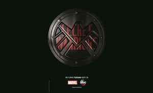 Shield With Lion Emblem On Blue Background Wallpaper