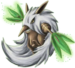 Shiftry Glowing Leafy Hands Wallpaper