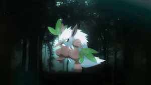 Shiftry In A Dark Forest Wallpaper