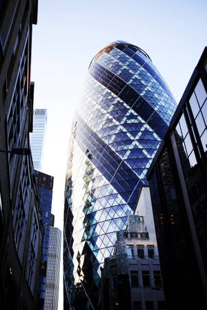 Shimmering Gherkin Building Wallpaper