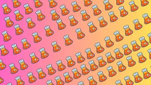 Shimmering Love Potion In A Vintage Glass Bottle Wallpaper