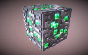 Shimmering Minecraft Emeralds In The World Of Blocks Wallpaper