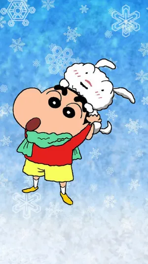 Shin Chan Snowflakes Wallpaper