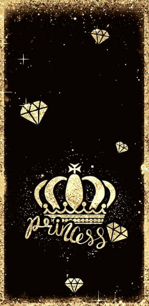 Shine Bright With A Golden Princess Crown! Wallpaper