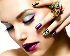 Shine Bright With Purple Nails Wallpaper