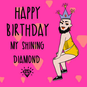 Shining Diamond Birthday Greeting Wallpaper