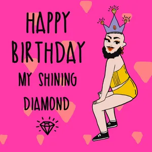 Shining Diamond Birthday Greeting Wallpaper