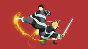 Shinra And Arthur, Ready To Fight Fire With Fire Wallpaper