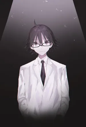 Shinra Kishitani Smiling In His Lab Wallpaper