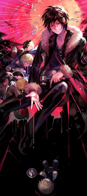 Shinra Kishitani Smiling In Lab Coat Wallpaper