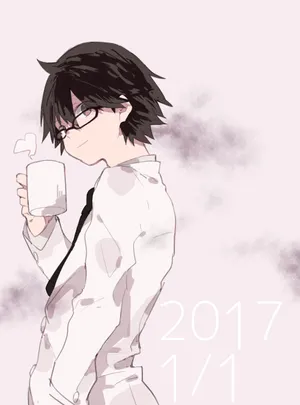 Shinra Kishitani Smiling In Lab Coat Wallpaper