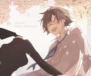 Shinra Kishitani Smirking On A City Background Wallpaper