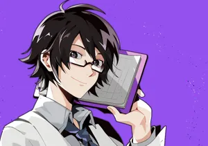 Shinra Kishitani Striking A Confident Pose In His Lab Wallpaper