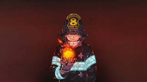 Shinra Kusakabe Holding Fire Wallpaper