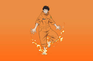 Shinra Kusakabe In Orange Wallpaper