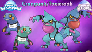 Shiny And Regular Croagunk And Toxicroak Wallpaper