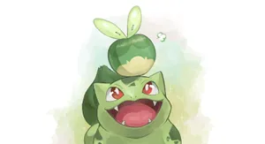 Shiny Applin With Bulbasaur Wallpaper