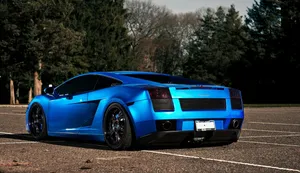 Shiny Blue Lamborghini Aventador Car Wallpaper