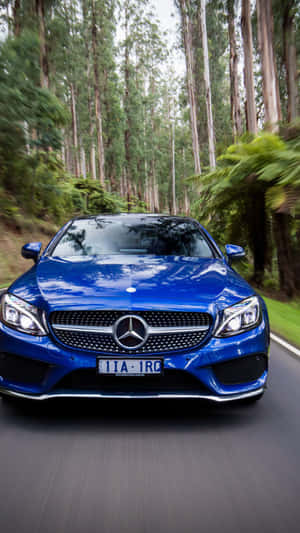 Shiny Blue Mercedes Benz Iphone Wallpaper