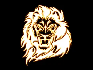 Shiny Lion Head In Black Wallpaper