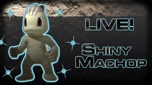 Shiny Machop With Rock-textured Background Wallpaper