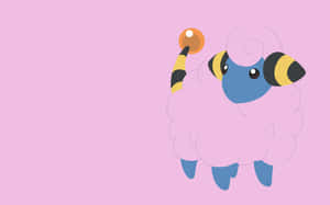 Shiny Mareep Pink Desktop Theme Wallpaper