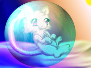 Shiny Mewtwo In Bubble Wallpaper