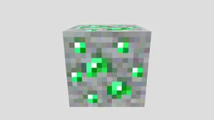 Shiny Minecraft Emeralds Amidst The Caves Wallpaper