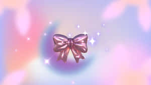 Shiny Pink Aesthetic Bow Wallpaper
