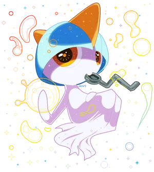 Shiny Ralts Graphic With Bent Spoon Wallpaper