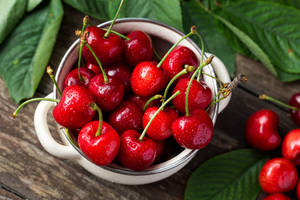 Shiny Red Cherries Wallpaper