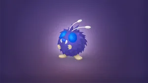 Shiny Venonat Glowing In Deep Purple Background Wallpaper