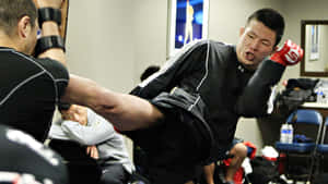 Shinya Aoki Warm Up Kick Strikeforce Event Wallpaper