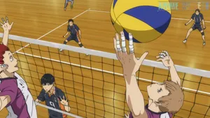 Shiratorizawa Team Setting A Spike Wallpaper