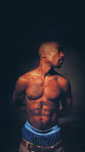 Shirtless With Tattoos Tupac Iphone Wallpaper