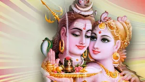 Shiv Parvati Hd Pink Skin Wallpaper