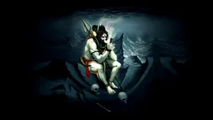 Shiv Tandav Shiva Smoking With Skulls Wallpaper