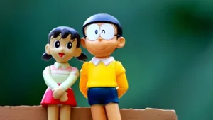 Shizuka Doraemon And Nobita Little Toys Wallpaper