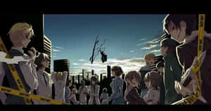 Shizuo Heiwajima Unleashing His Fury In Ikebukuro City Wallpaper