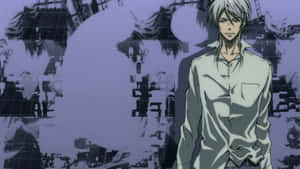 Shogo Makishima, The Enigmatic Antagonist In A Futuristic Environment. Wallpaper