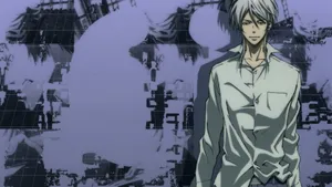Shogo Makishima, The Enigmatic Antagonist In A Futuristic Environment. Wallpaper