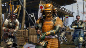 Shogun Total War 3d Samurai With Golden Armor Wallpaper