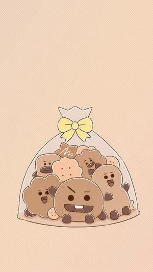 Shooky Bt21 Cookies Wallpaper