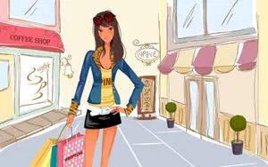 Shopping Digital Art Wallpaper