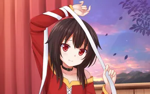 Short Hair Megumin Cover Wallpaper