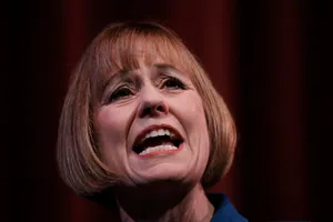 Shot Of Sharron Angle While Talking Wallpaper