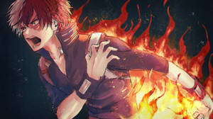 Shoto Todoroki Aesthetic Flames Wallpaper